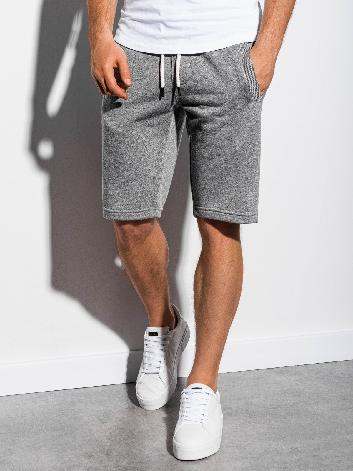 Men's sweatshorts W238 - grey melange | MODONE wholesale - Clothing For Men