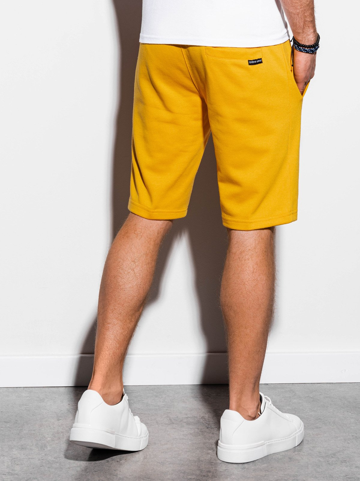 yellow sweat shorts mens