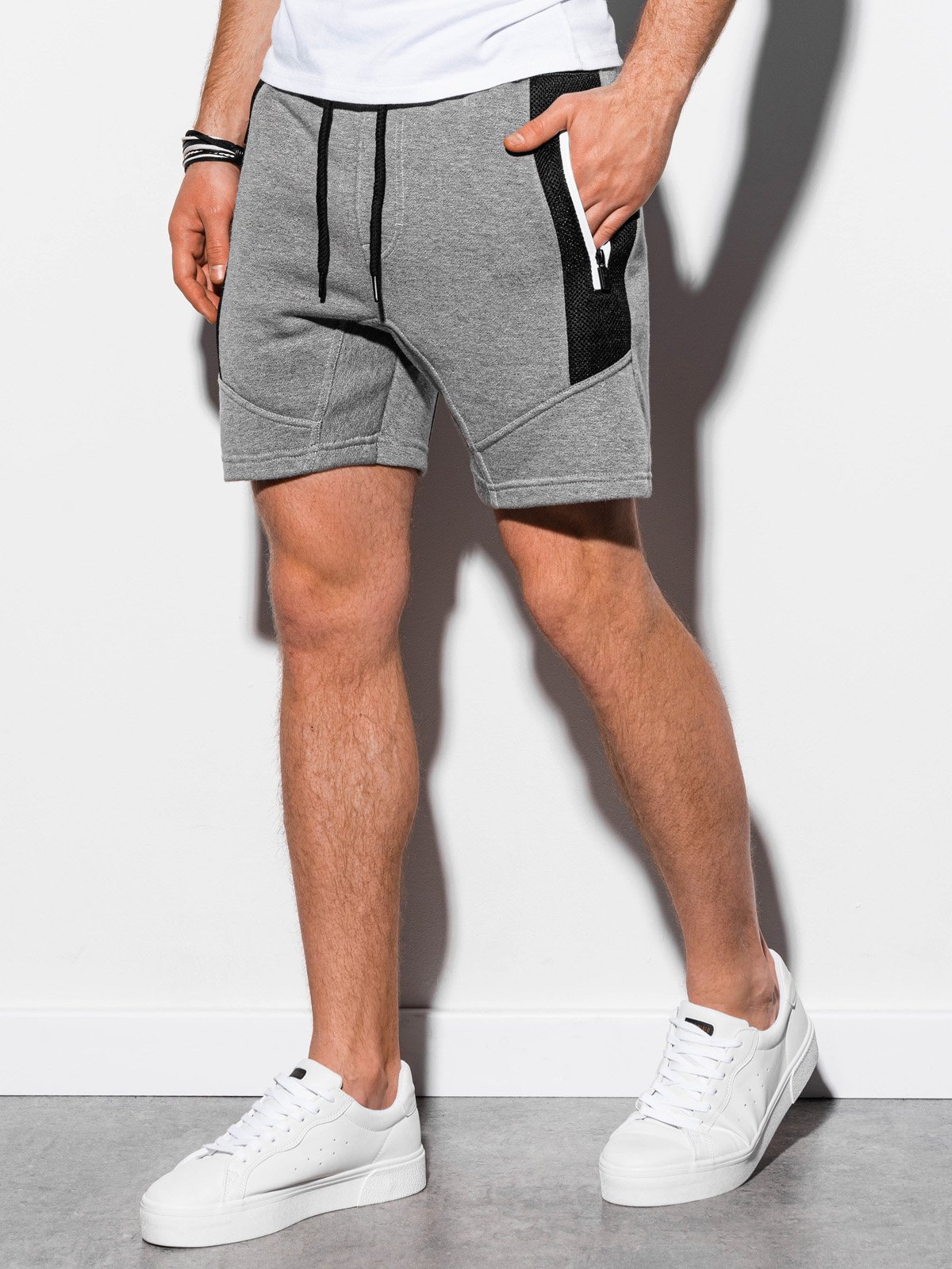 Men's sweatshorts W240 - grey melange | MODONE wholesale - Clothing For Men