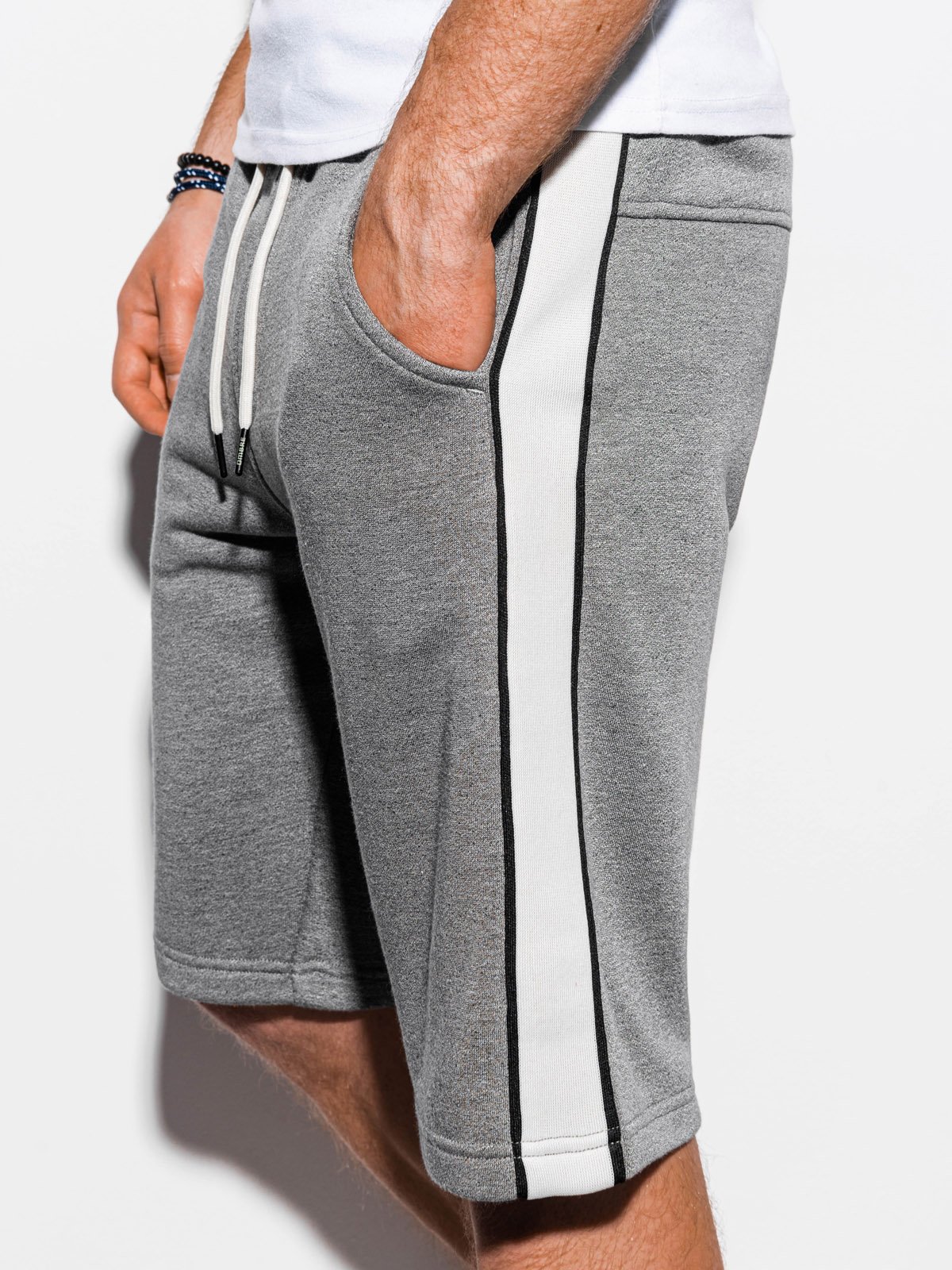 Men\'s melange W241 grey sweatshorts- wholesale Men - | For MODONE Clothing