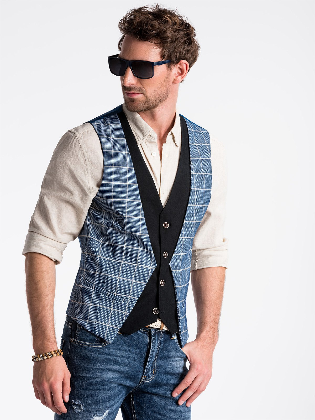 Men's vest V49 blue MODONE wholesale Clothing For Men