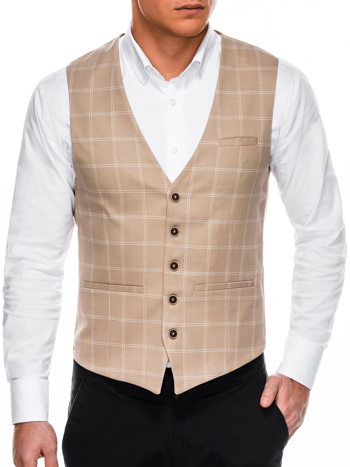 Men's vest V50 beige MODONE wholesale Clothing For Men