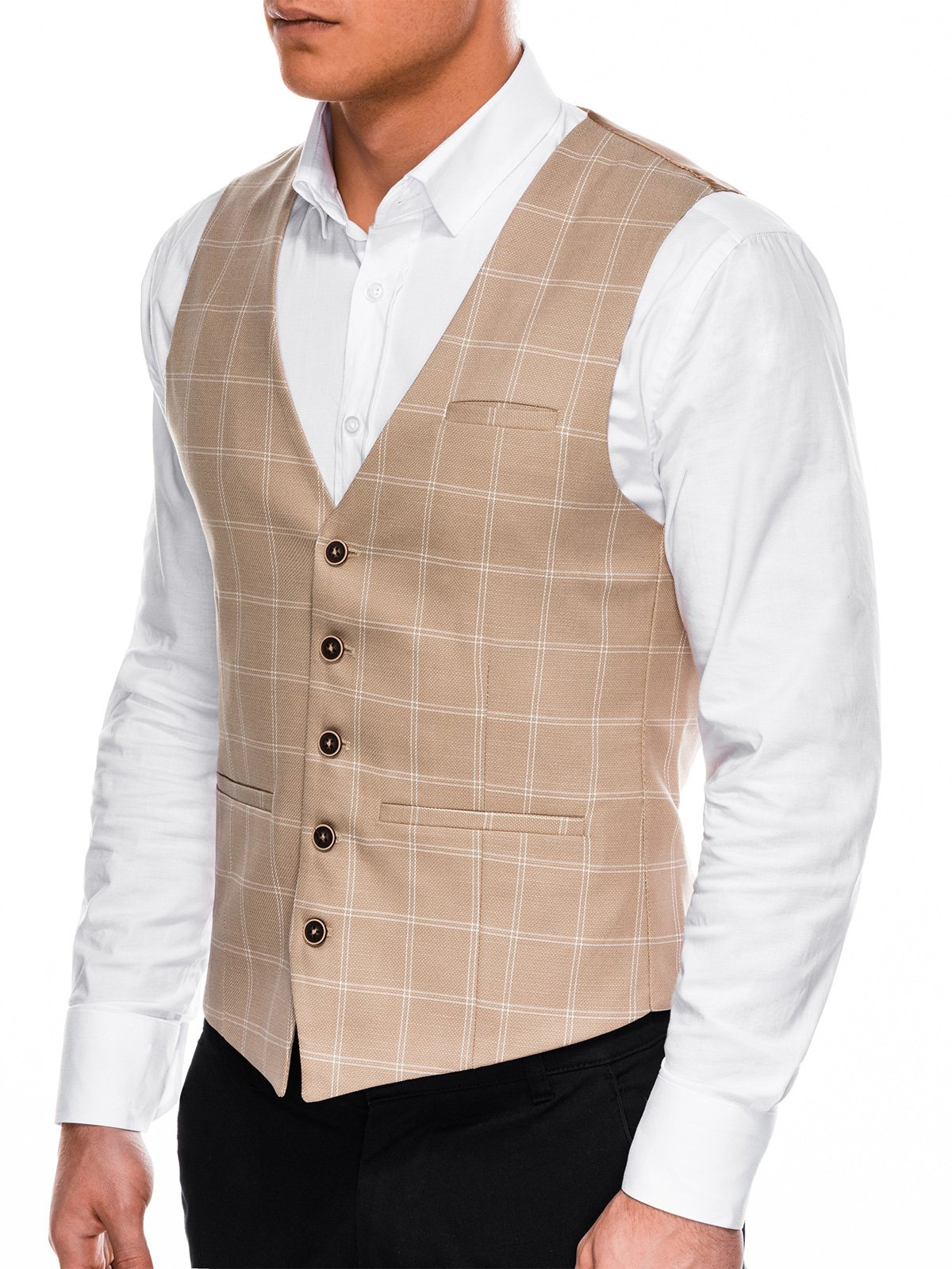 Men's vest V50 beige MODONE wholesale Clothing For Men
