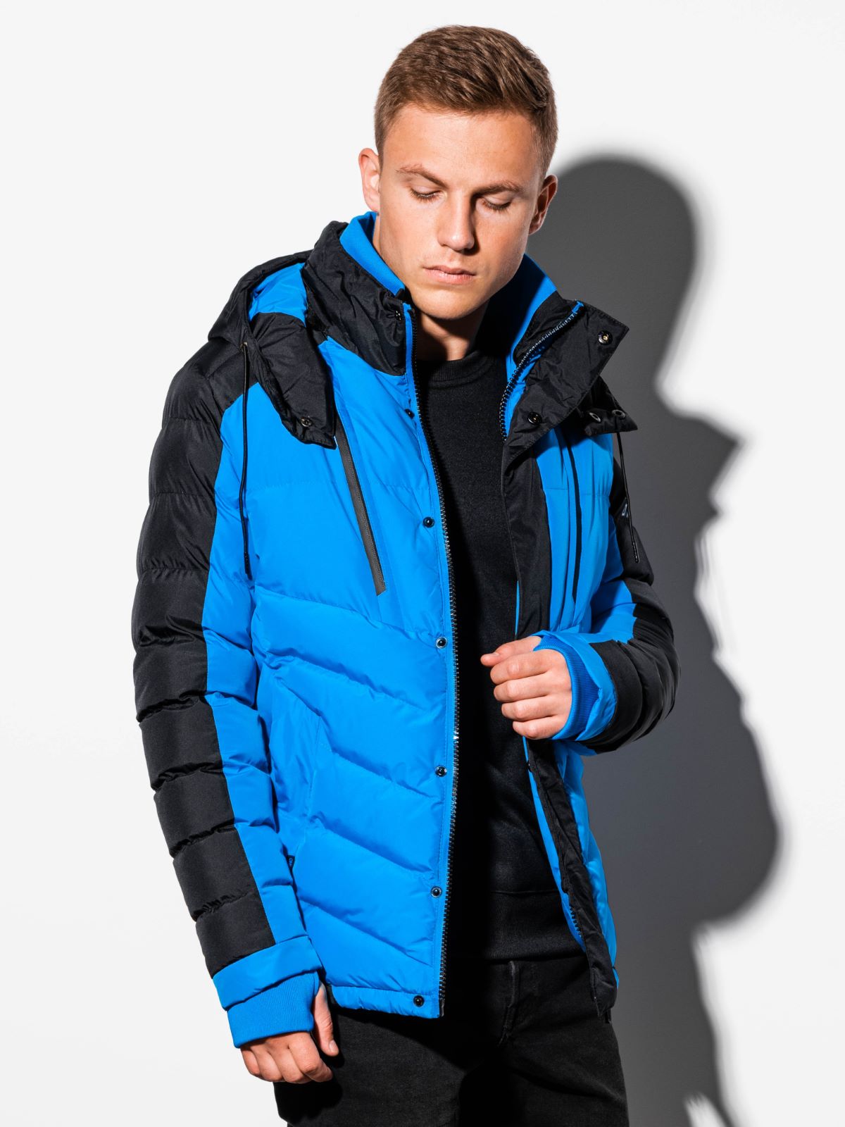 Men's winter jacket C417 - blue | MODONE wholesale - Clothing For Men