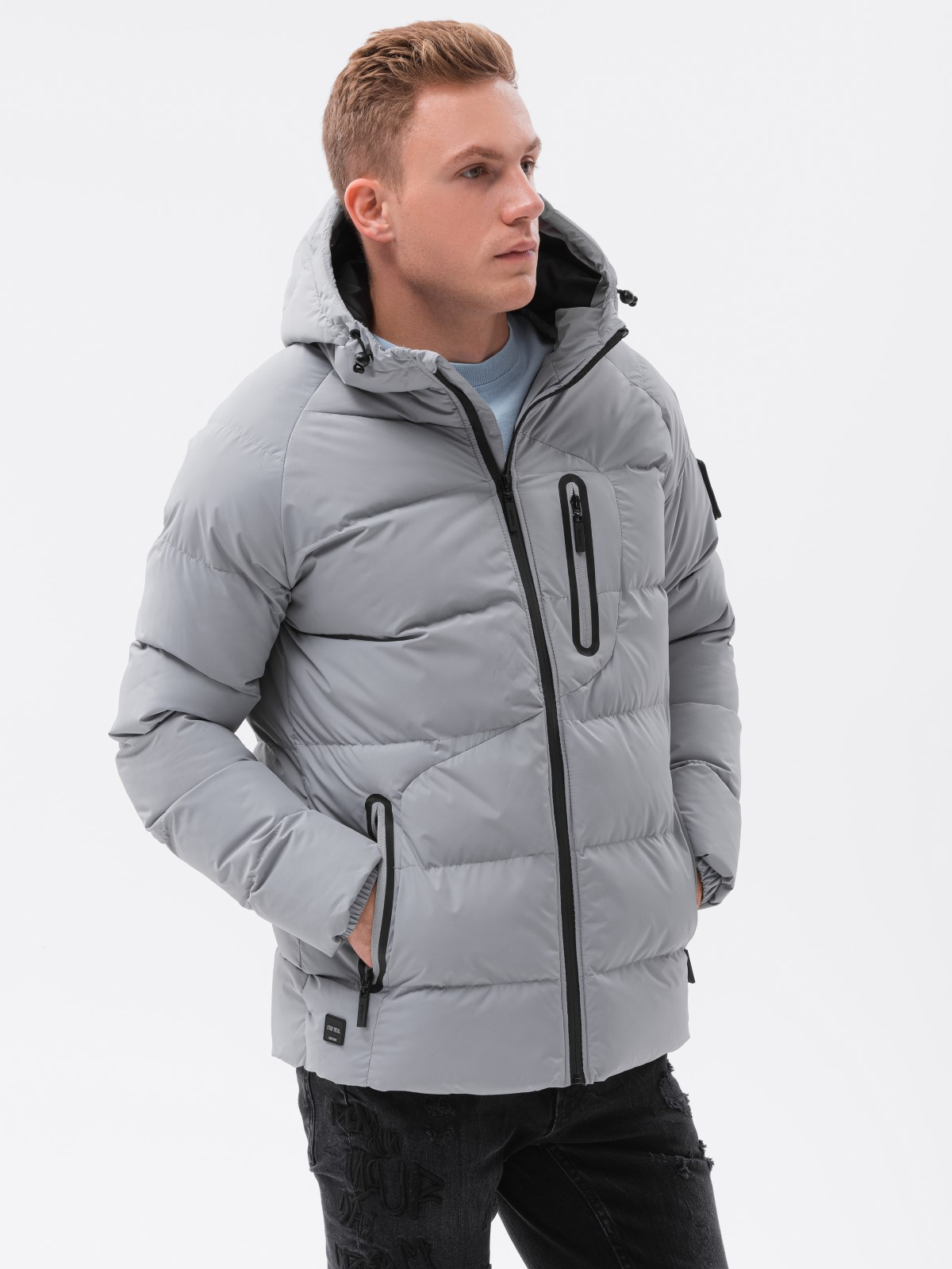 Men s winter jacket grey C502 MODONE wholesale Clothing For Men