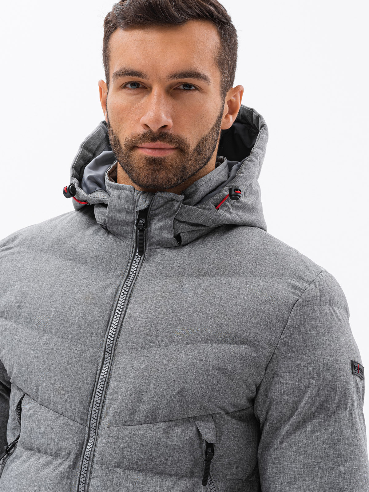 Men's winter jacket grey melange C552 MODONE wholesale Clothing