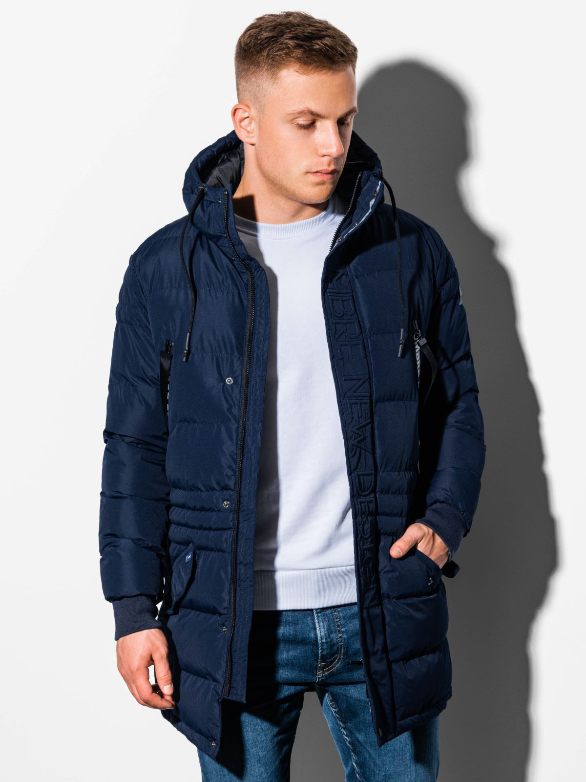 Men's winter jacket navy C411 MODONE wholesale Clothing For Men