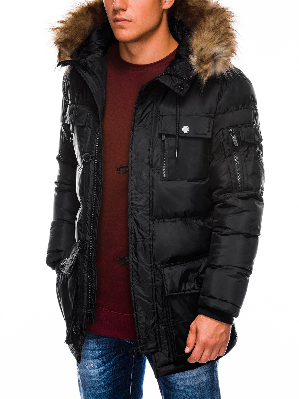  Men  s winter parka  jacket  C355 black MODONE wholesale 