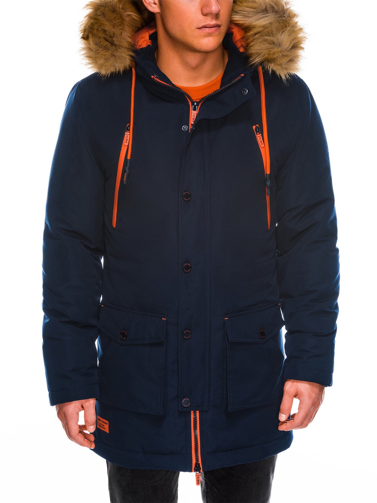 Men's winter parka jacket C358 - navy | MODONE wholesale - Clothing For Men