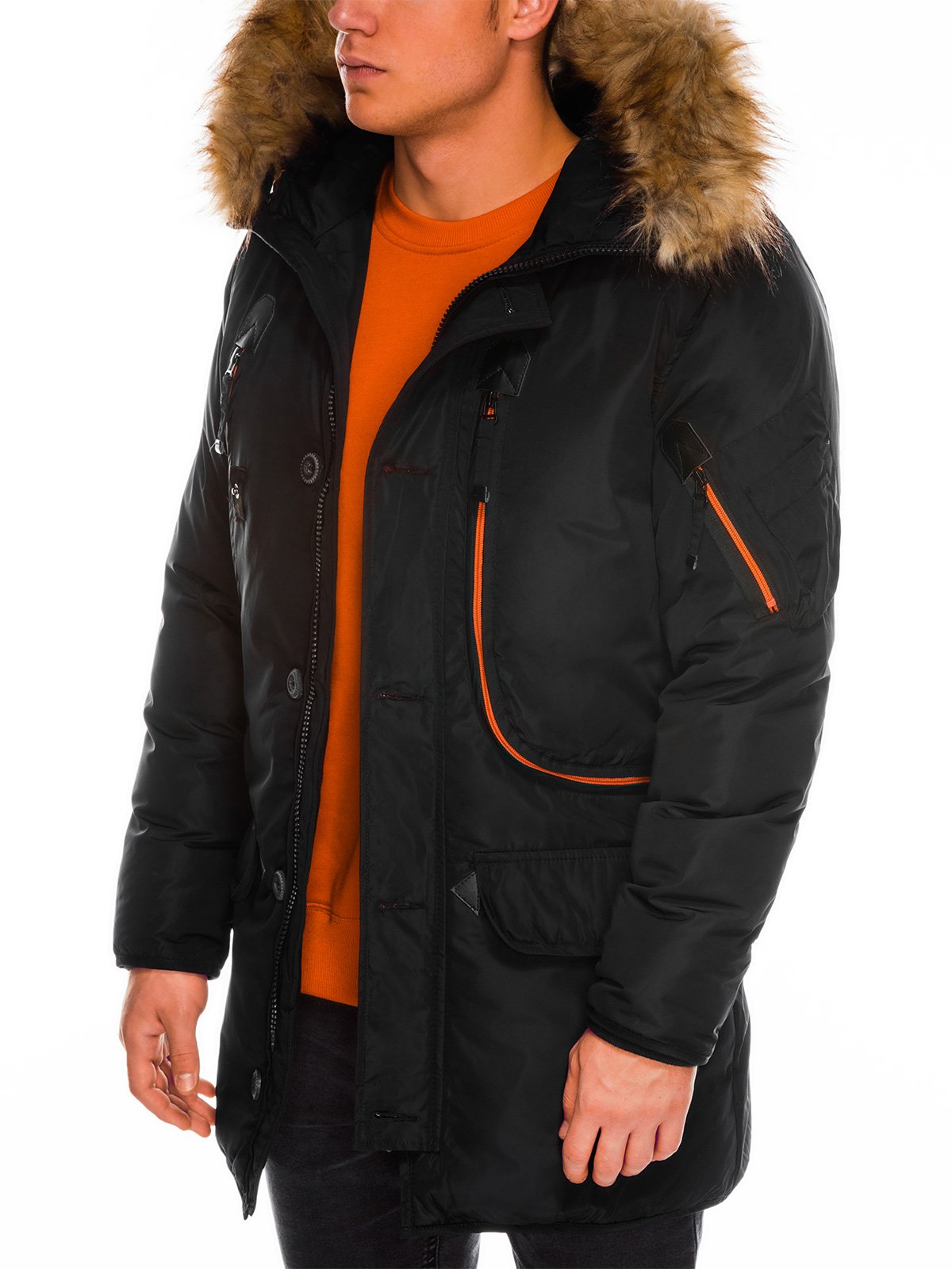 Men's winter parka jacket C369 - black | MODONE wholesale - Clothing ...