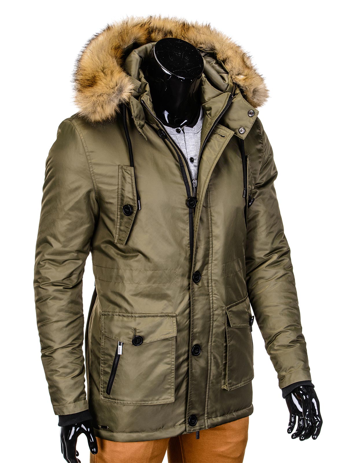 Men's winter parka jacket - olive C303 | MODONE wholesale - Clothing ...