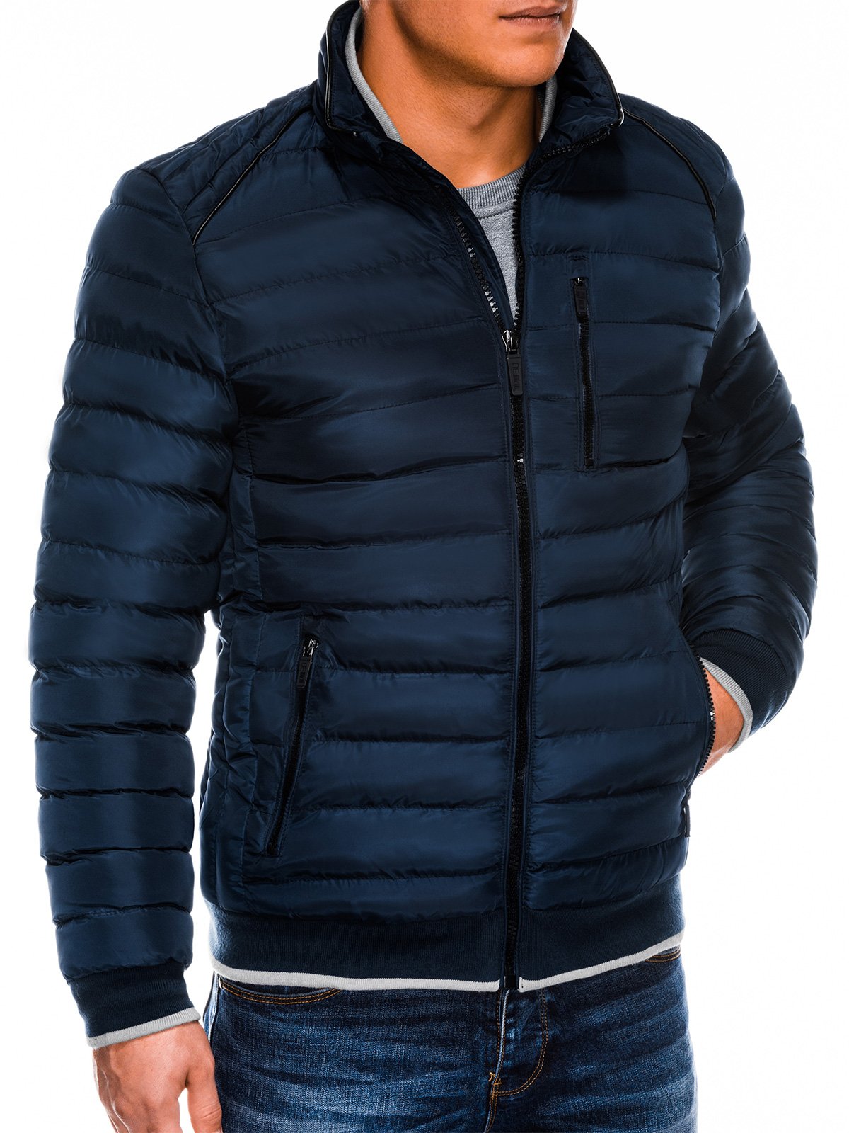  Men  s  winter  quilted jacket  C422 navy MODONE wholesale 