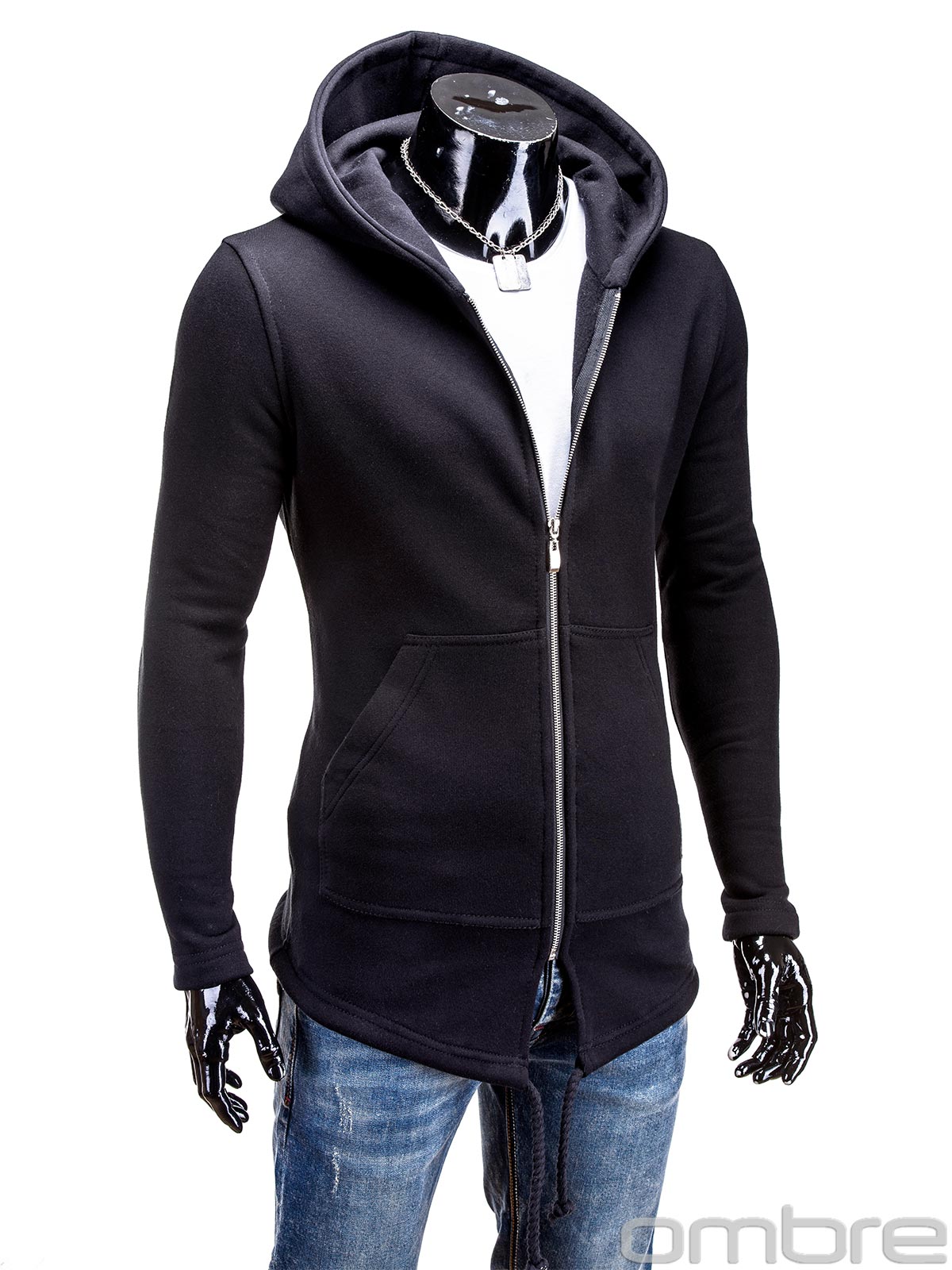 Men's zip-up hoodie B326 - black | MODONE wholesale - Clothing For Men