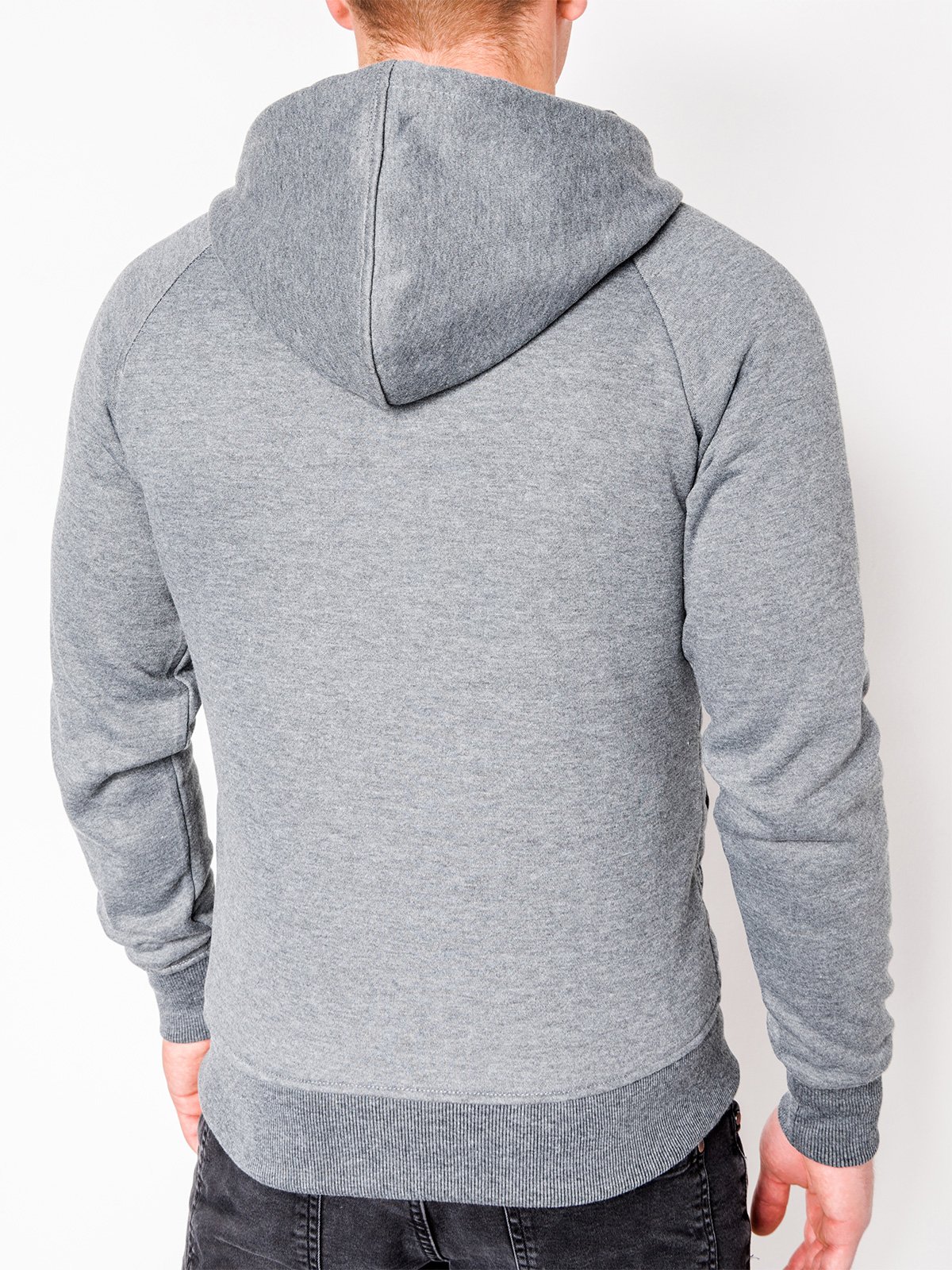 Men's zip-up hoodie B637 - dark grey | MODONE wholesale - Clothing For Men