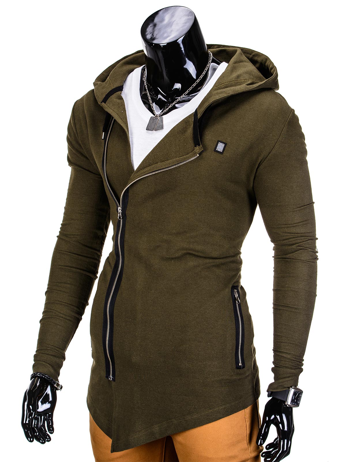 Men's zip-up hoodie B680 - khaki | MODONE wholesale - Clothing For Men