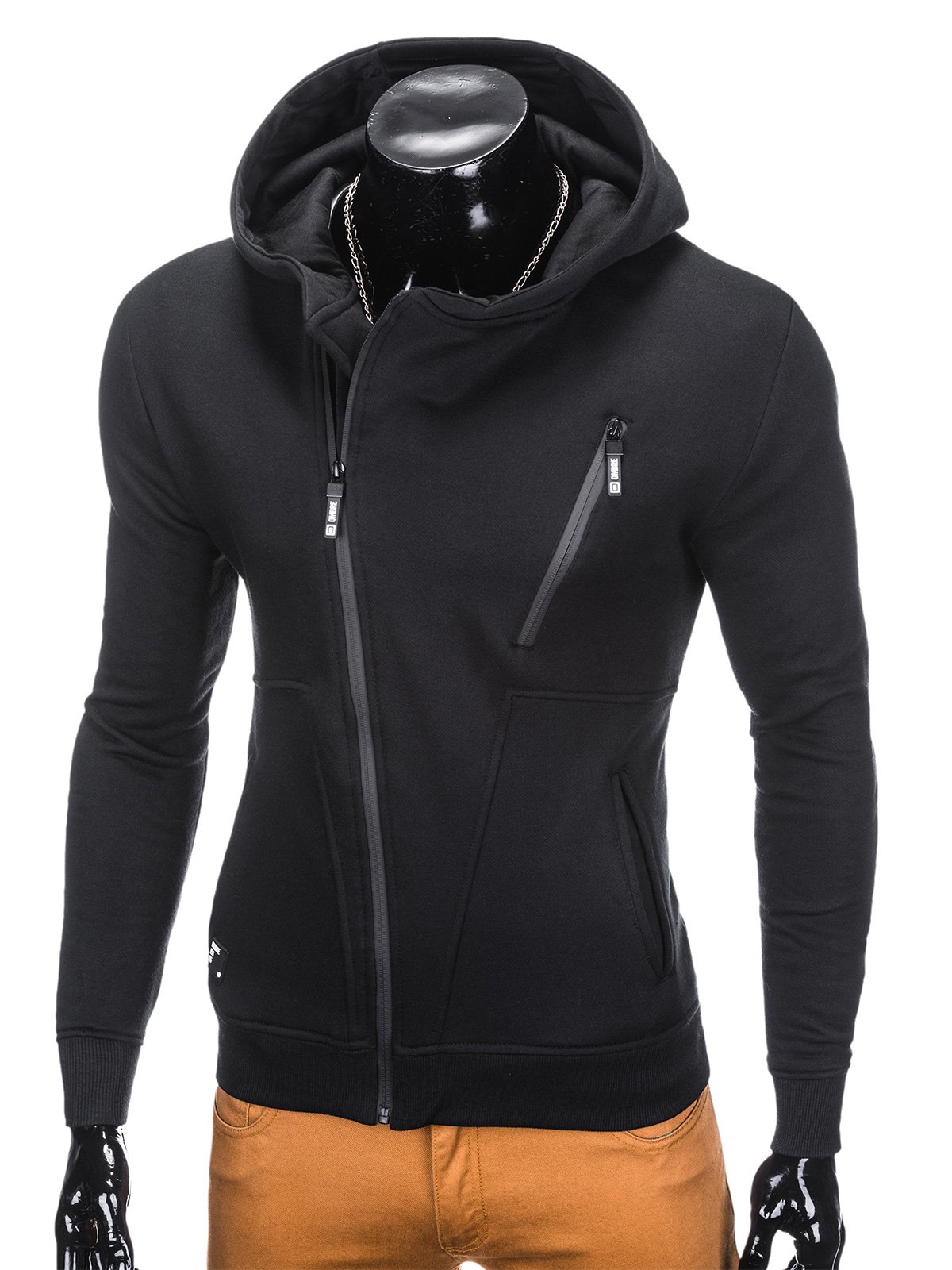 Men's zip-up hoodie B738 - black | MODONE wholesale - Clothing For Men
