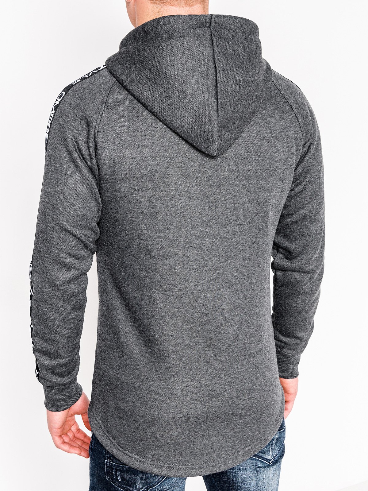 Men's zip-up hoodie B741 - dark grey | MODONE wholesale - Clothing For Men