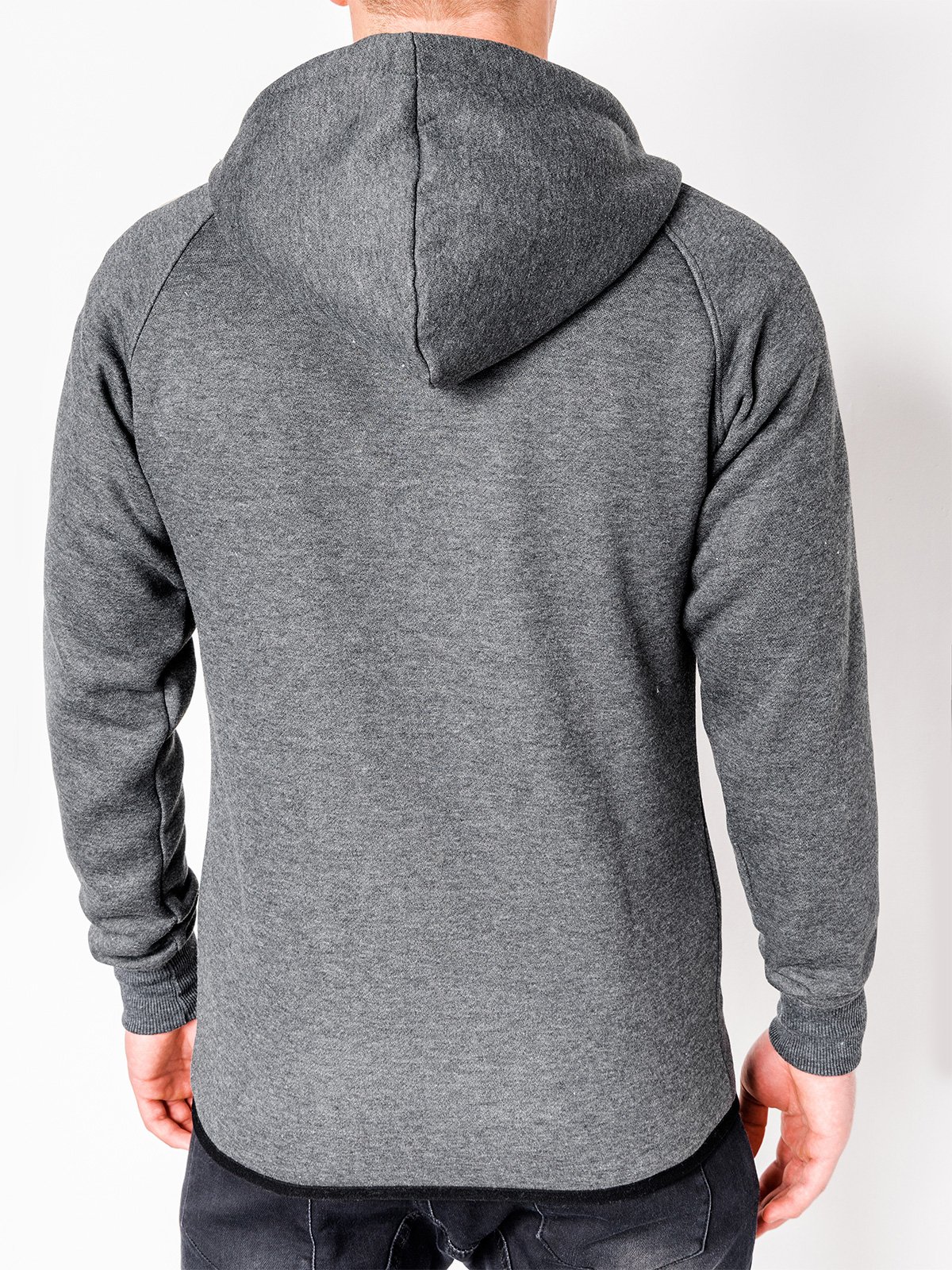 Men's zip-up hoodie B746 - dark grey | MODONE wholesale - Clothing For Men