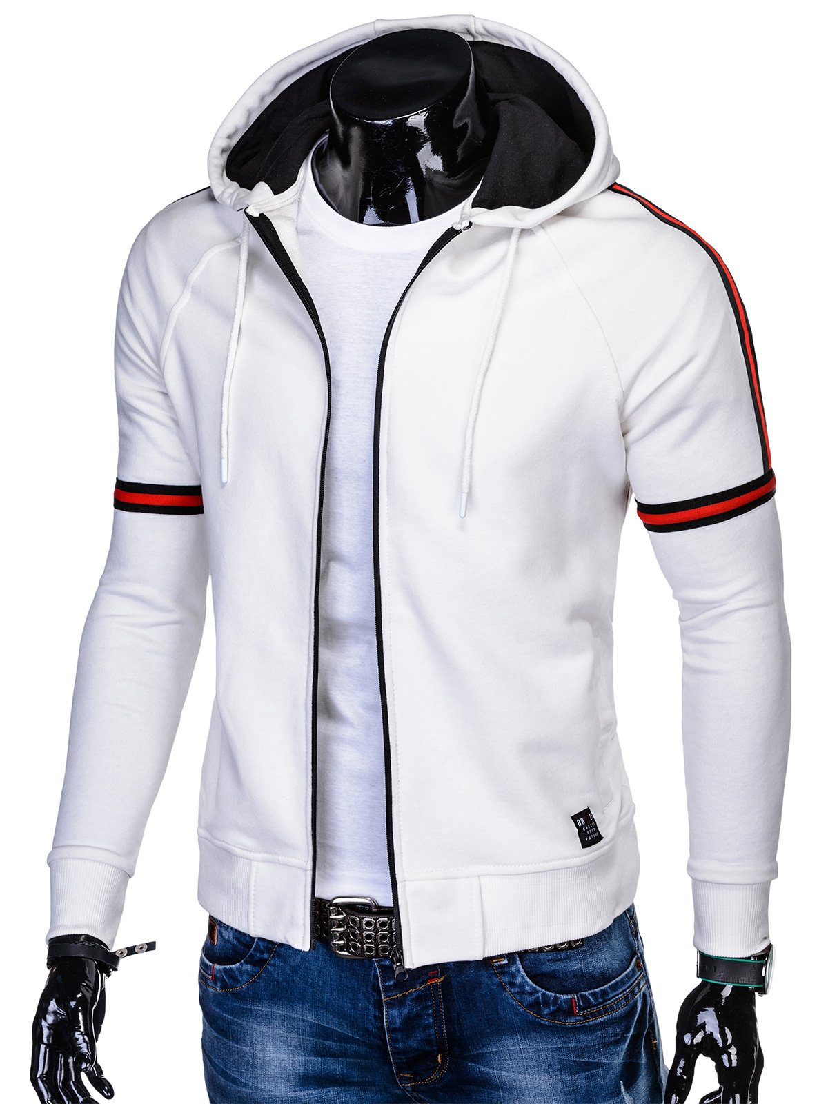 Men's zip-up hoodie B909 - beige | MODONE wholesale - Clothing For Men