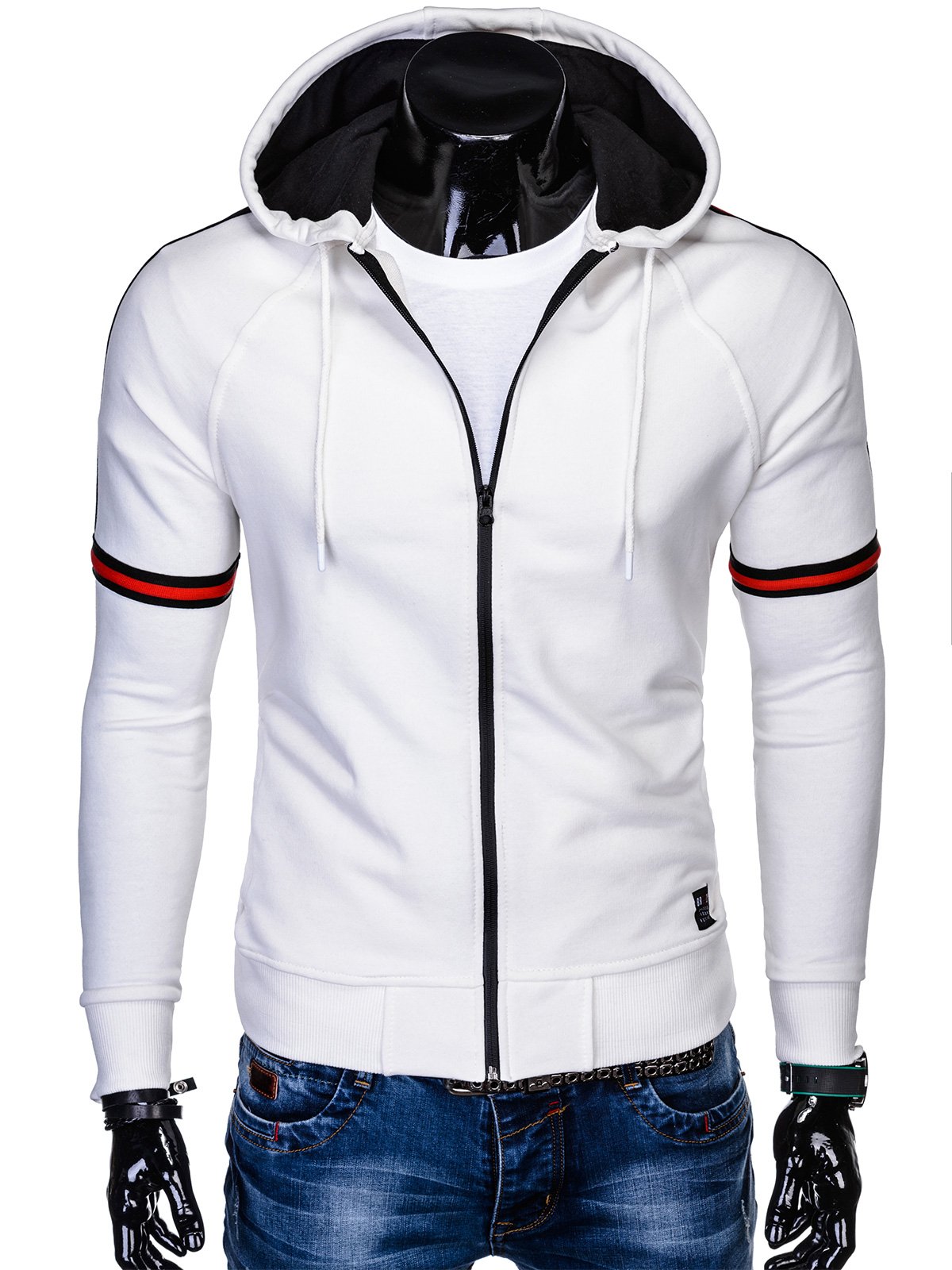 Men's zip-up hoodie B909 - beige | MODONE wholesale - Clothing For Men