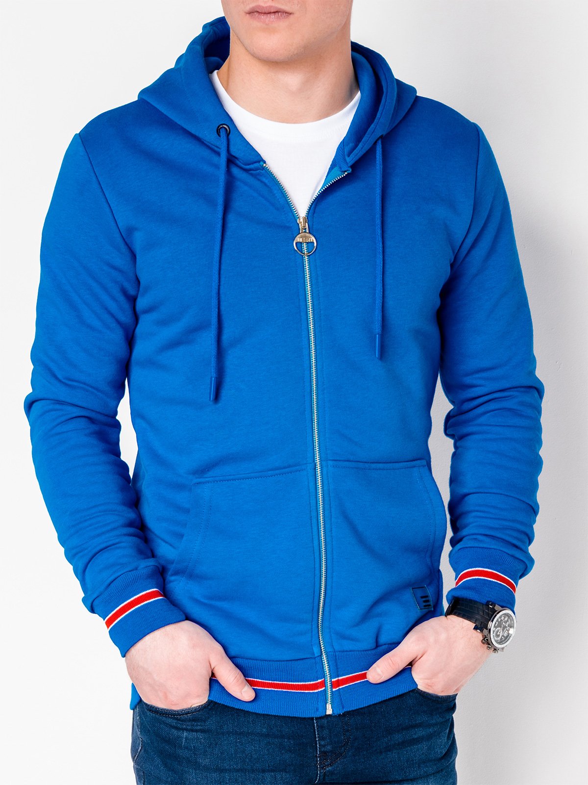 Download Men's zip-up hoodie B912 - turquoise | MODONE wholesale ...
