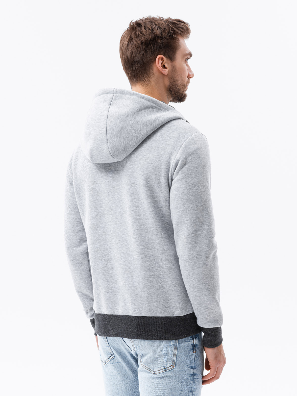 Men's zip-up hoodie - grey B297 | MODONE wholesale - Clothing For Men