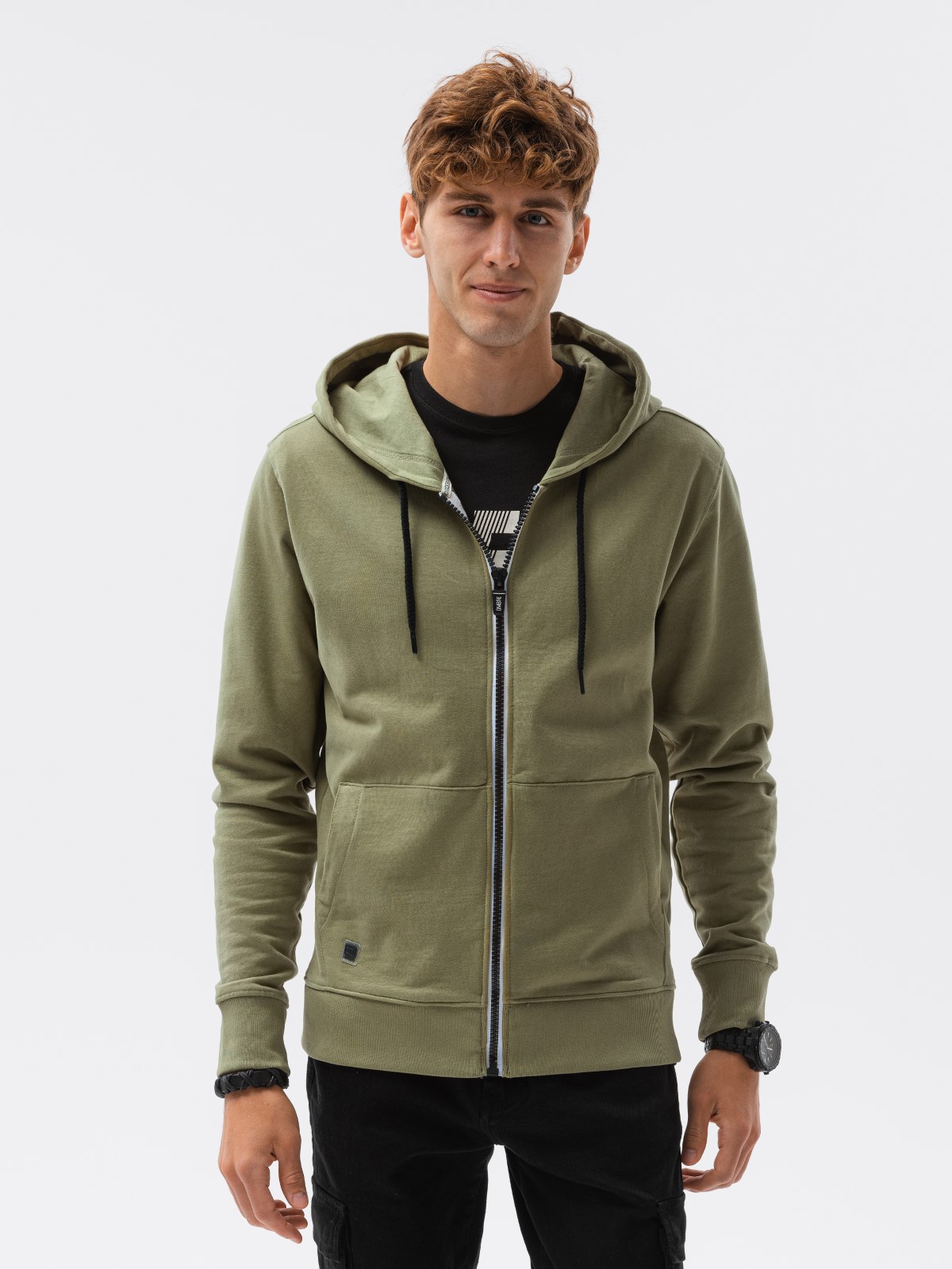 Men's zip-up sweatshirt B1145 - khaki | MODONE wholesale - Clothing For Men
