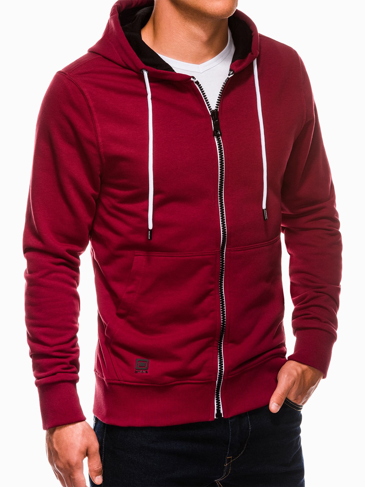 Men's zip-up sweatshirt B976 - dark red | MODONE wholesale - Clothing ...