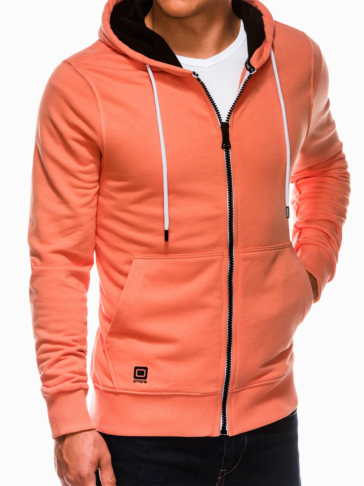 Men's zip-up sweatshirt B976 - peach | MODONE wholesale - Clothing For Men