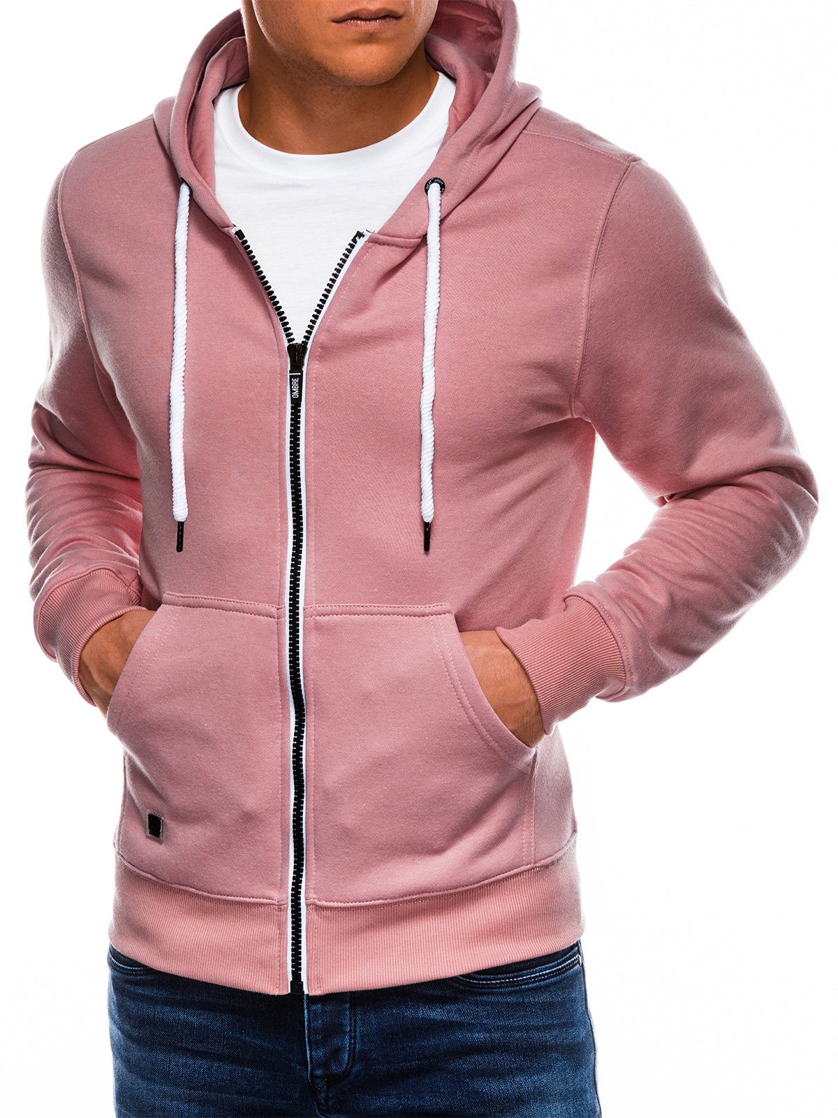 zip-up sweatshirt B977 - powder pink 