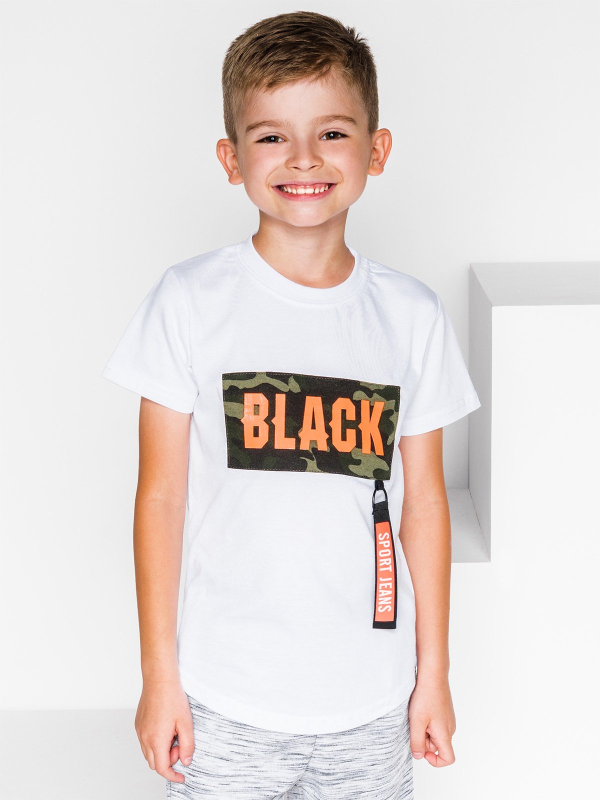 Printed boy's t-shirt KS018 - white | MODONE wholesale - Clothing For Men