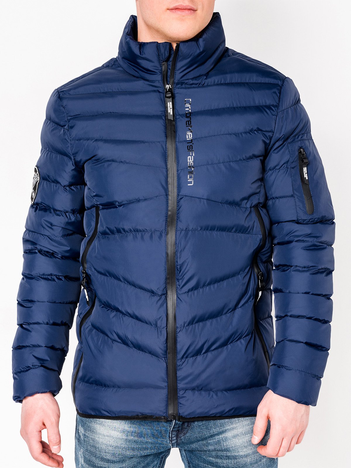 Quilted men's winter jacket C314 - navy | MODONE wholesale - Clothing ...