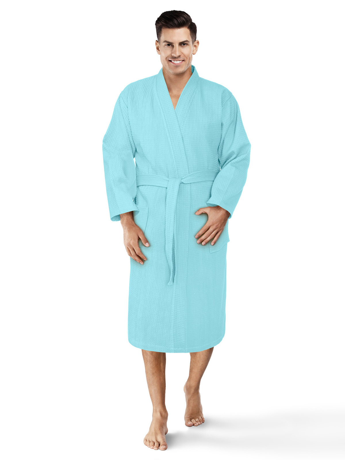 Waffle bathrobe A619 mint MODONE wholesale Clothing For Men