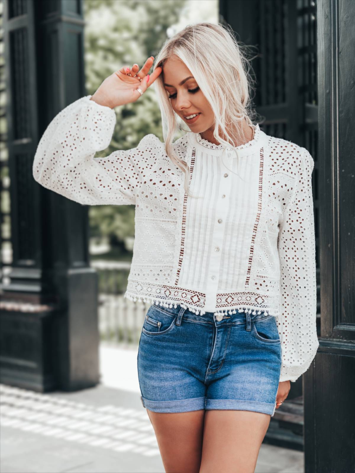 Women's denim shorts WLR006 blue MODONE wholesale Clothing For Men