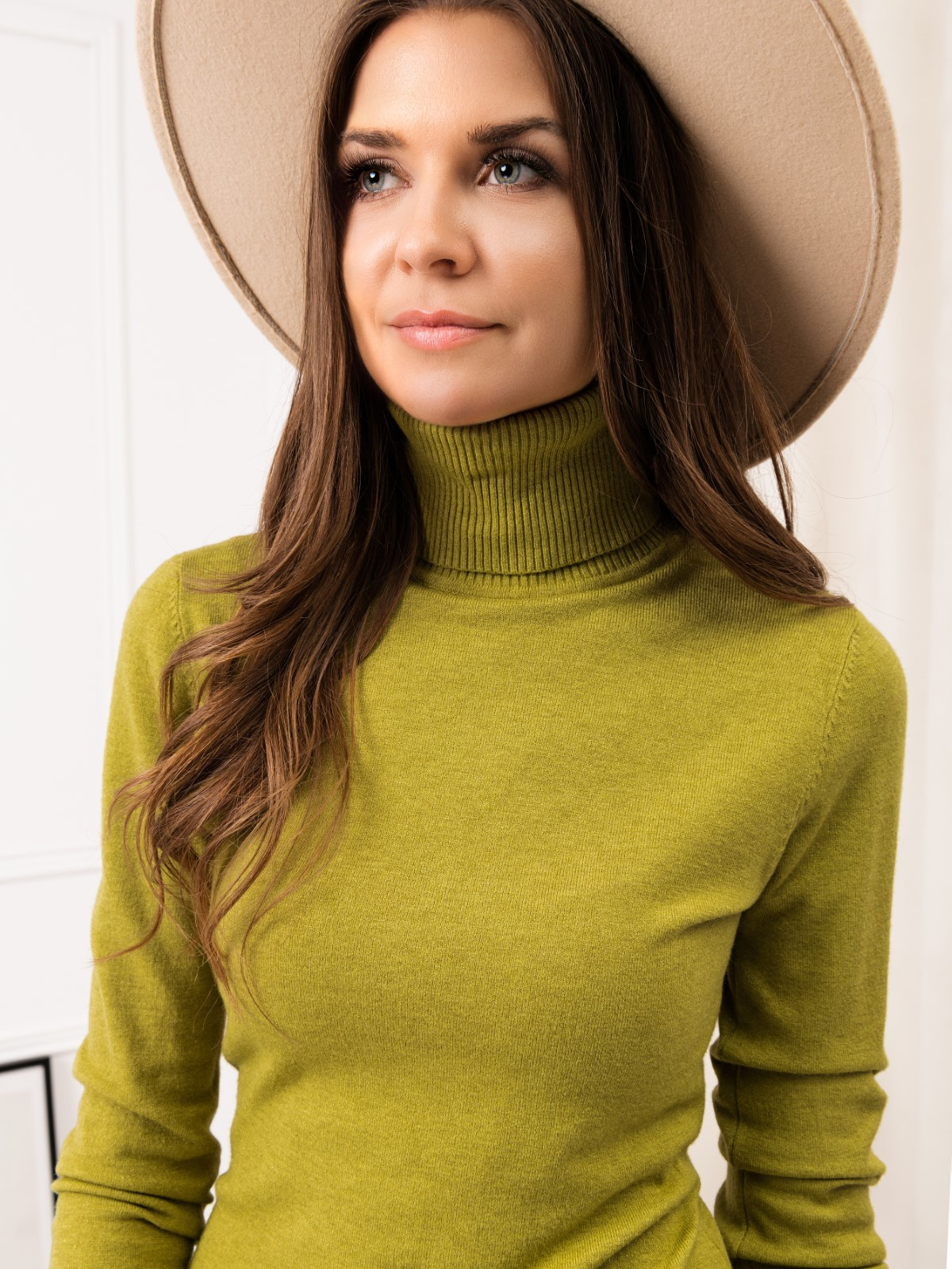 Women's polo neck ELR018 green MODONE wholesale Clothing For Men