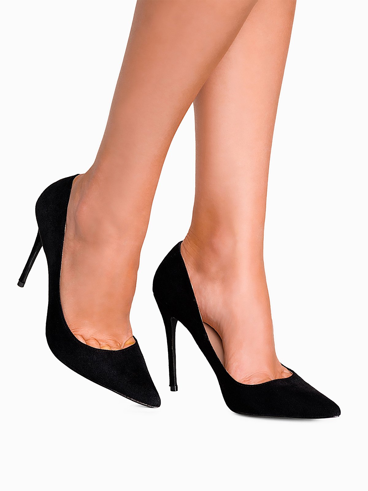 Women’s suede heels LR345 black | MODONE wholesale - Clothing For Men