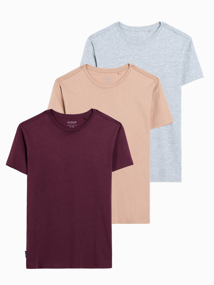 BASIC 3-pack cotton t-shirt set - mix V20 Z30