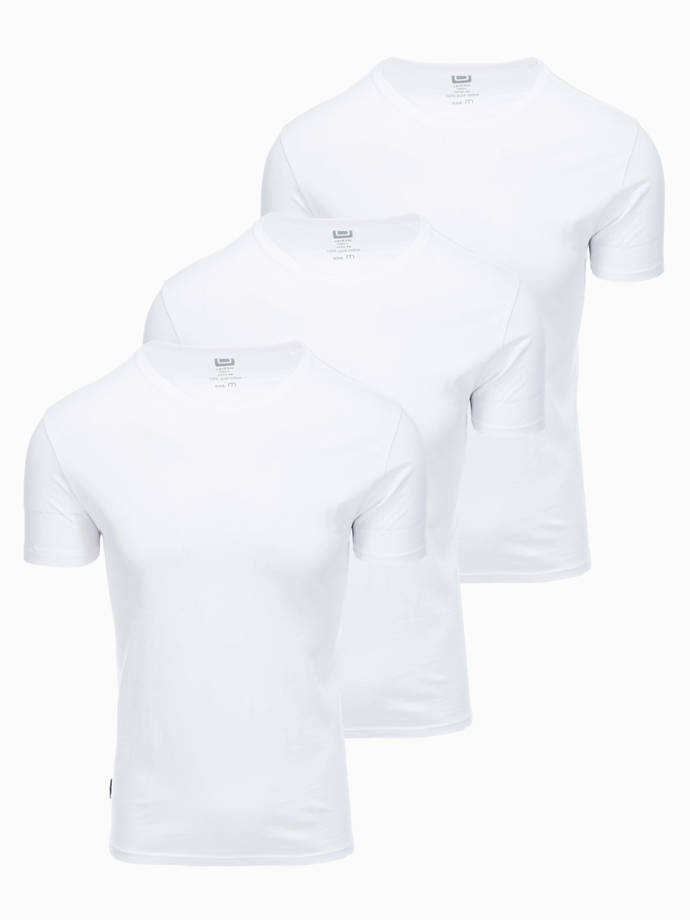 BASIC 3-pack cotton t-shirt set - white V10 Z30