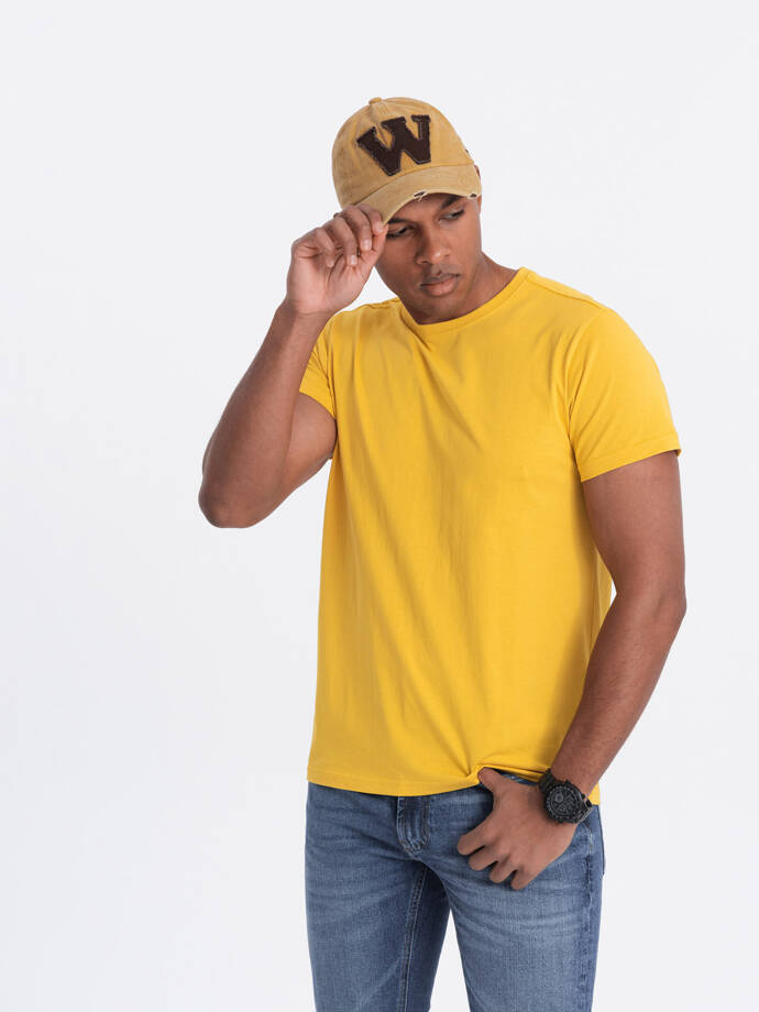 BASIC men's classic cotton t-shirt - mustard V8 OM-TSBS-0146