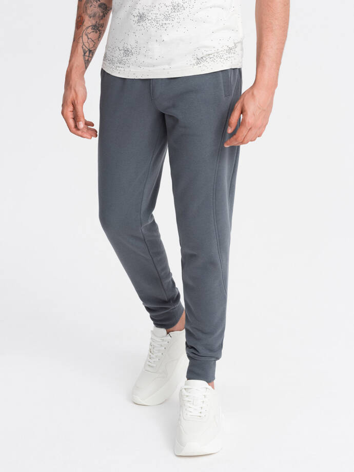 BASIC men's cotton sweatpants joggers - graphite V11 OM-PABS-0174