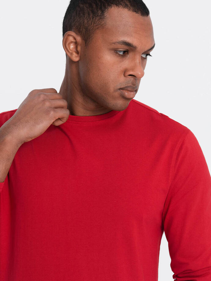 BASIC men's longsleeve with round neckline - red V5 OM-LSBL-0106