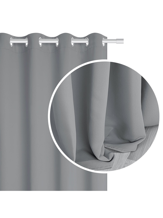 Blackout Hold curtain 140x250 A489 - silver