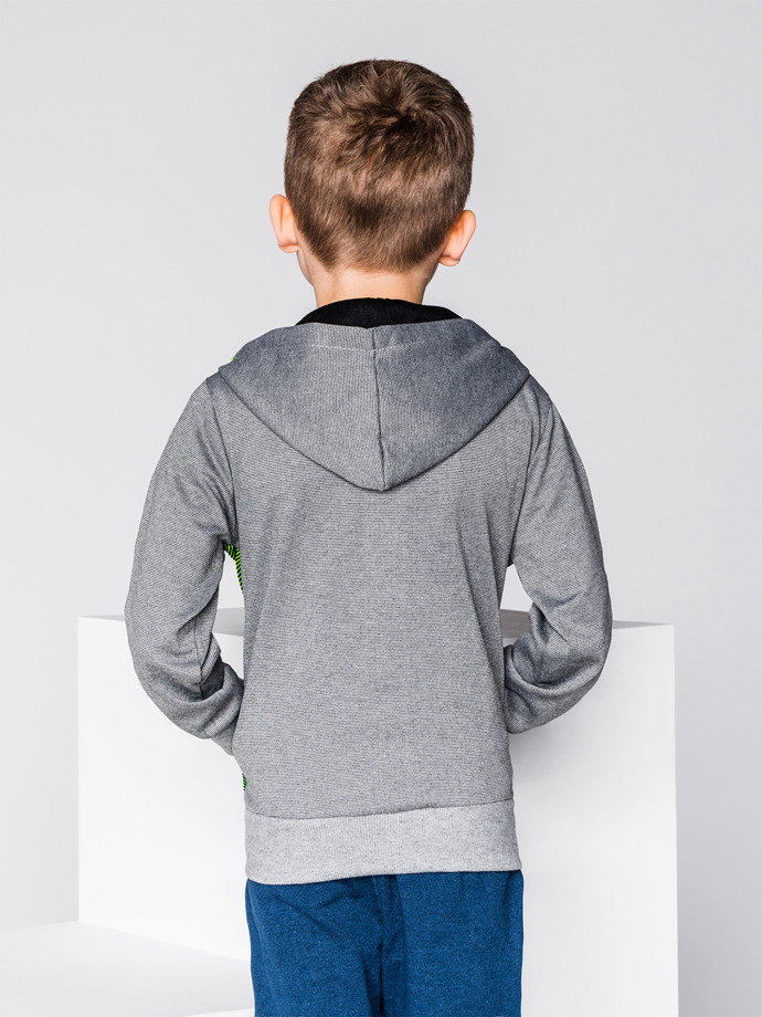 Boy's hoodie with zipper KB011 - grey