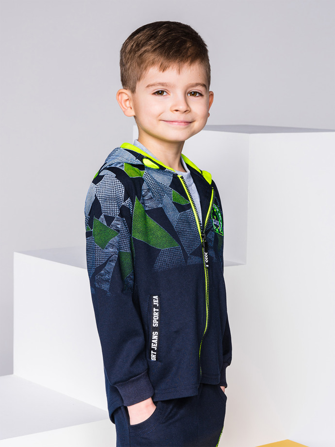 Boy's hoodie with zipper - navy KB022