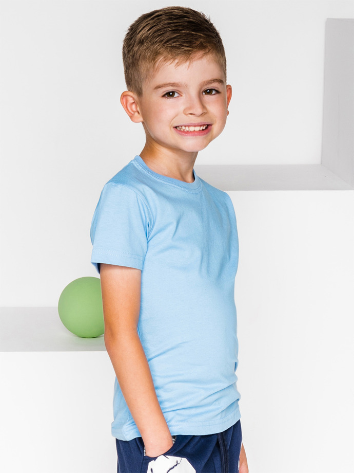 Boy's t-shirt plain KS012 - light blue | MODONE wholesale - Clothing ...
