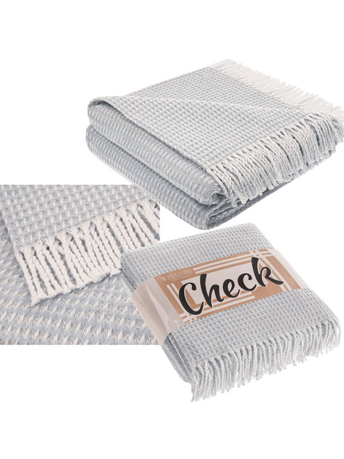 Check Blanket A833 - grey
