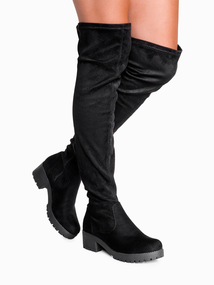 Czarne kozaki za kolano lr371 | MODONE wholesale - Clothing For Men