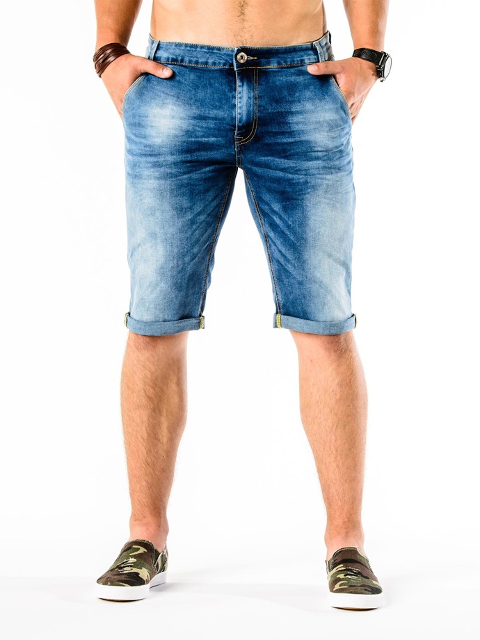 Denim men's shorts W014 - blue