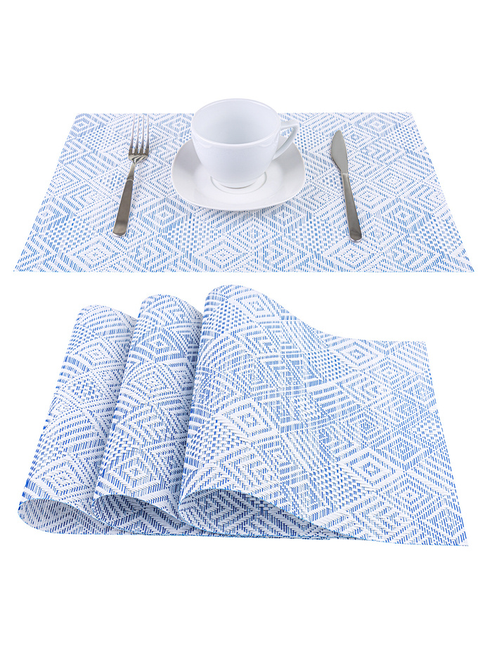 Geometric table mat 30x45 A629 - blue