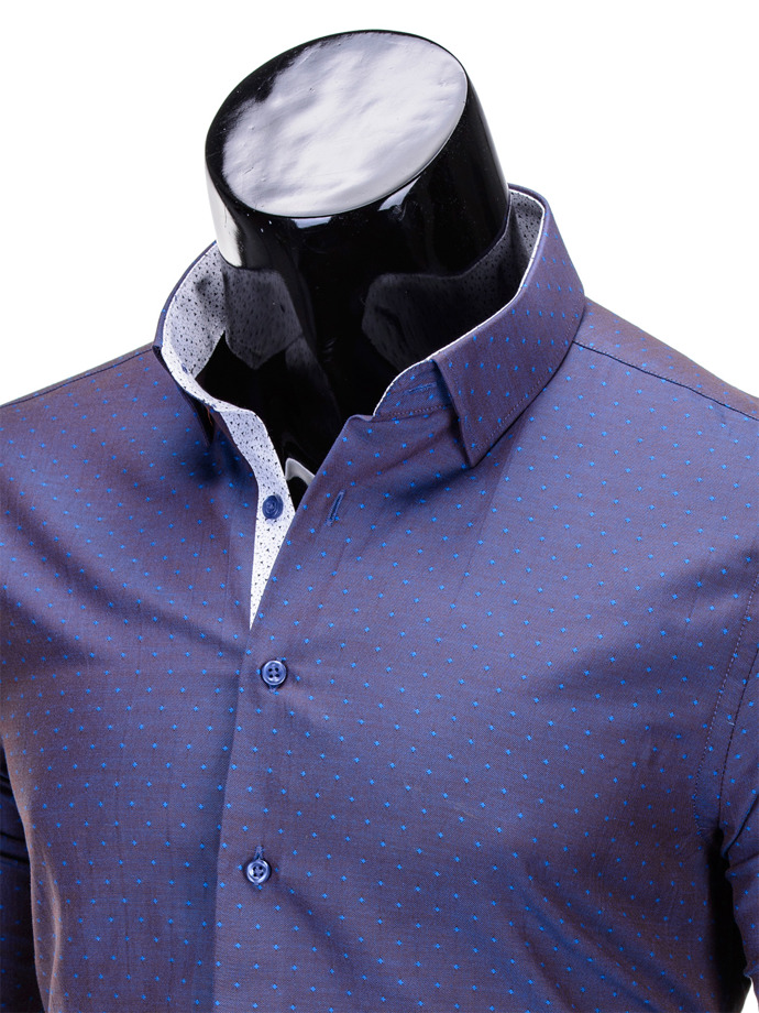 Long-sleeved elegant men's shirt K328 - violet